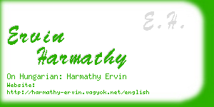 ervin harmathy business card